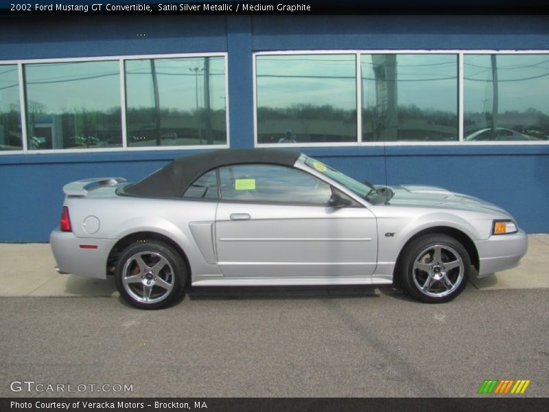 Satin Silver Metallic / Medium Graphite 2002 Ford Mustang GT Convertible