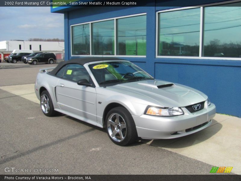 Satin Silver Metallic / Medium Graphite 2002 Ford Mustang GT Convertible