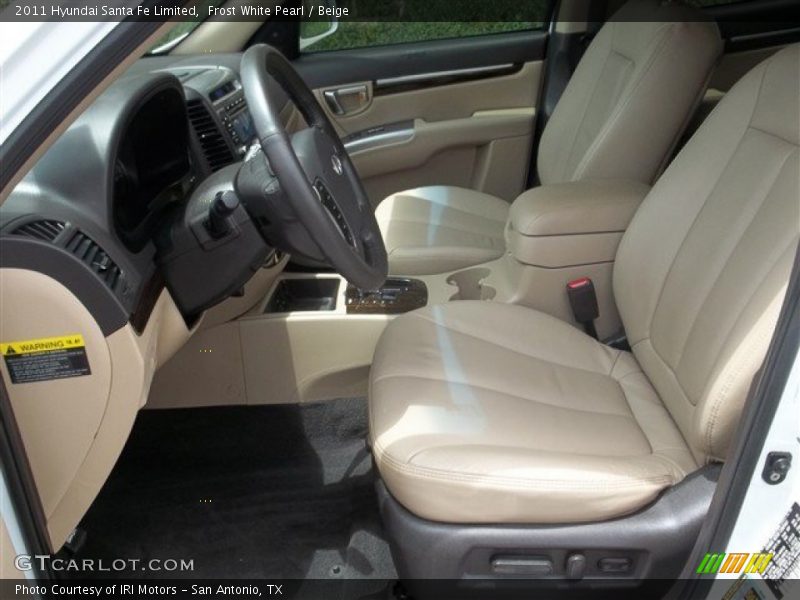 Frost White Pearl / Beige 2011 Hyundai Santa Fe Limited