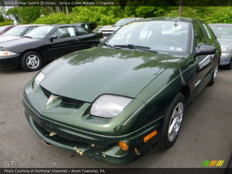 Spruce Green Metallic / Graphite 2000 Pontiac Sunfire SE Sedan