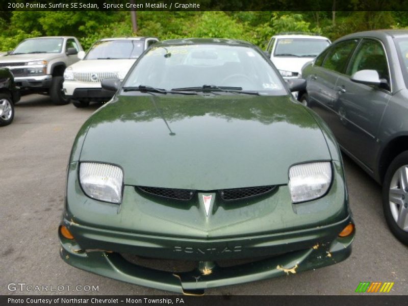 Spruce Green Metallic / Graphite 2000 Pontiac Sunfire SE Sedan