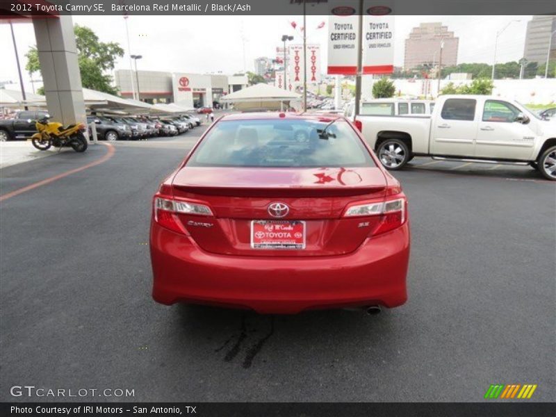 Barcelona Red Metallic / Black/Ash 2012 Toyota Camry SE