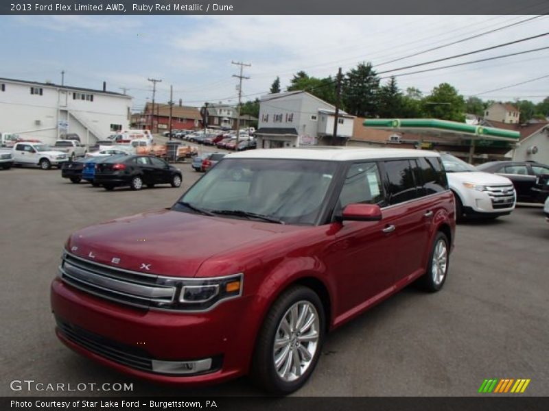 Ruby Red Metallic / Dune 2013 Ford Flex Limited AWD
