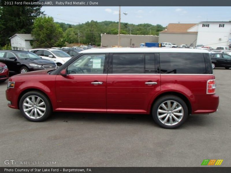 Ruby Red Metallic / Dune 2013 Ford Flex Limited AWD