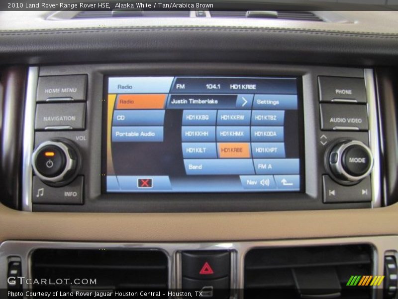 Alaska White / Tan/Arabica Brown 2010 Land Rover Range Rover HSE