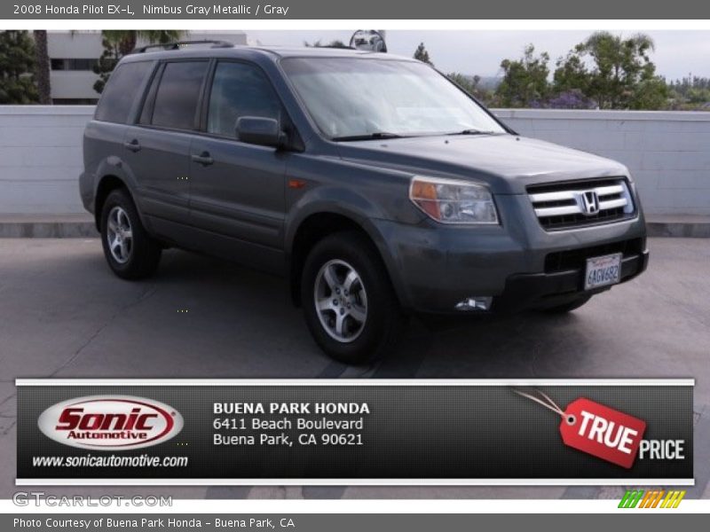 Nimbus Gray Metallic / Gray 2008 Honda Pilot EX-L