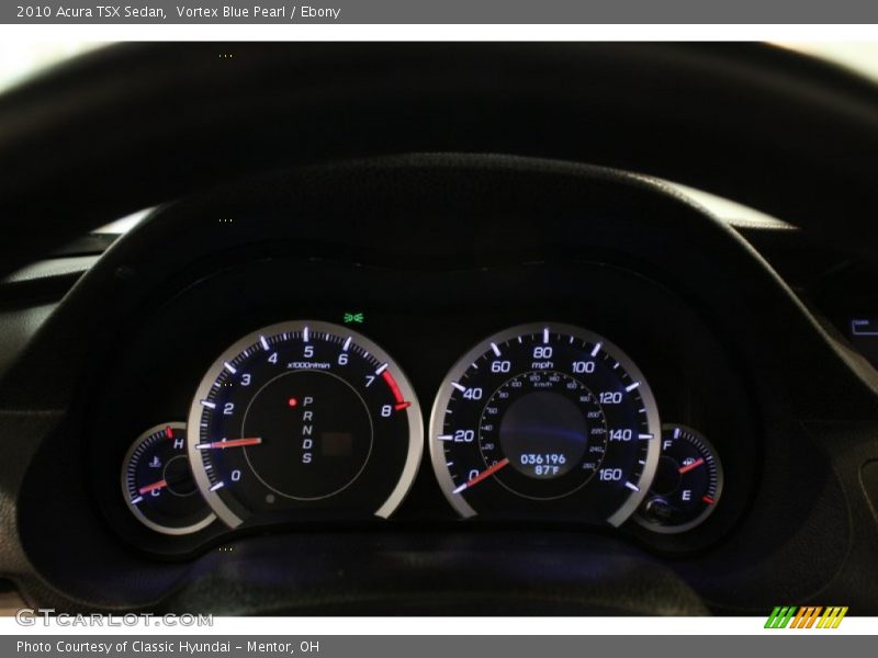 Vortex Blue Pearl / Ebony 2010 Acura TSX Sedan