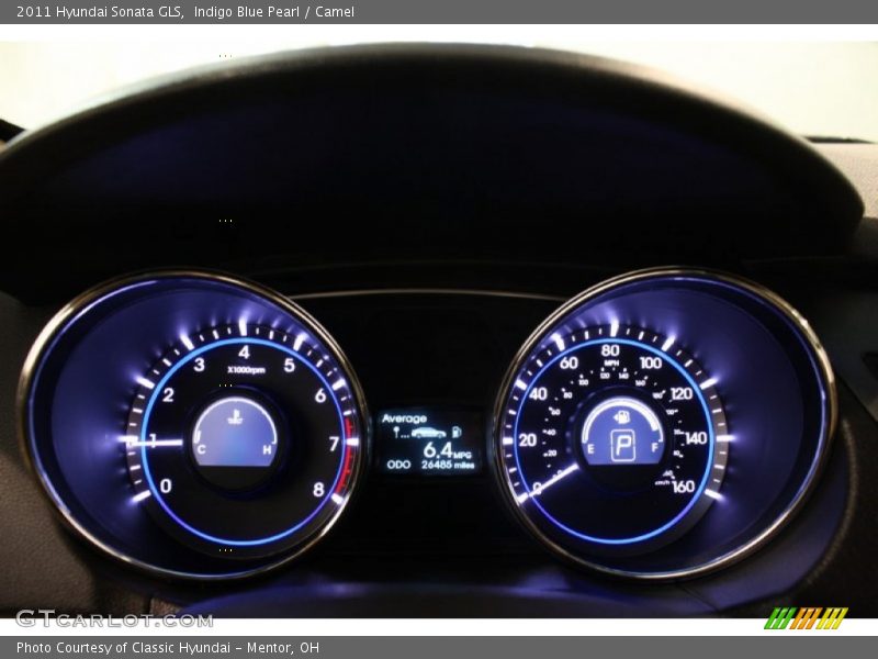 Indigo Blue Pearl / Camel 2011 Hyundai Sonata GLS