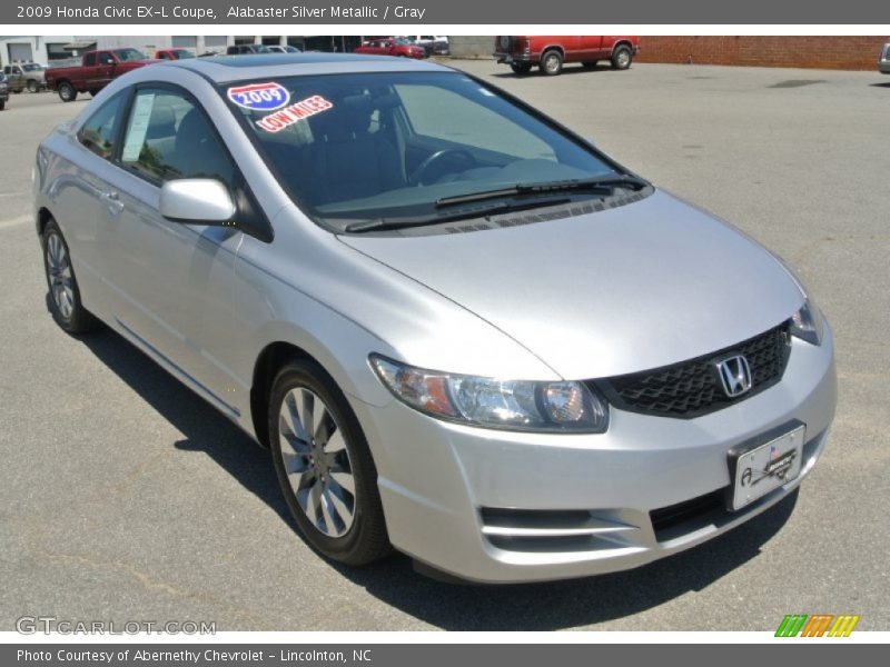 Alabaster Silver Metallic / Gray 2009 Honda Civic EX-L Coupe