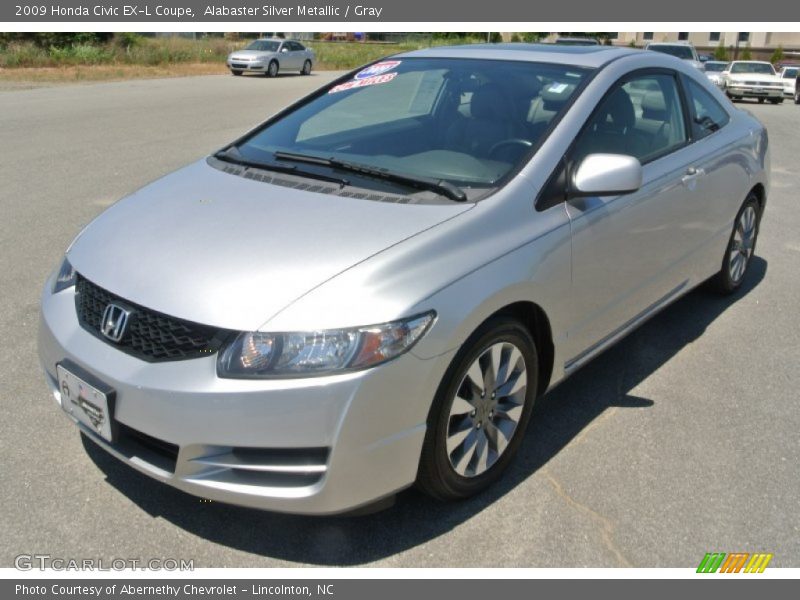 Alabaster Silver Metallic / Gray 2009 Honda Civic EX-L Coupe