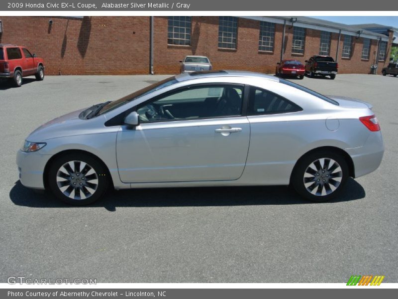 Alabaster Silver Metallic / Gray 2009 Honda Civic EX-L Coupe