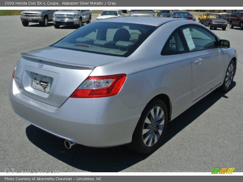Alabaster Silver Metallic / Gray 2009 Honda Civic EX-L Coupe