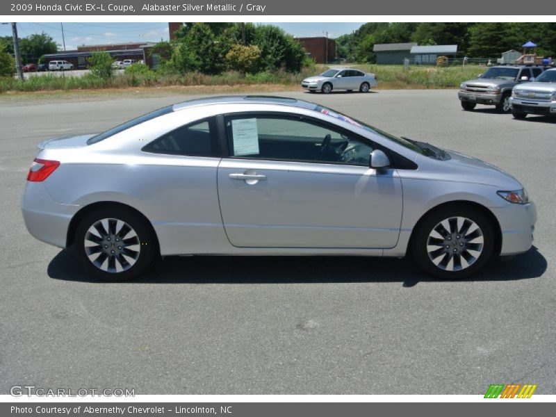 Alabaster Silver Metallic / Gray 2009 Honda Civic EX-L Coupe