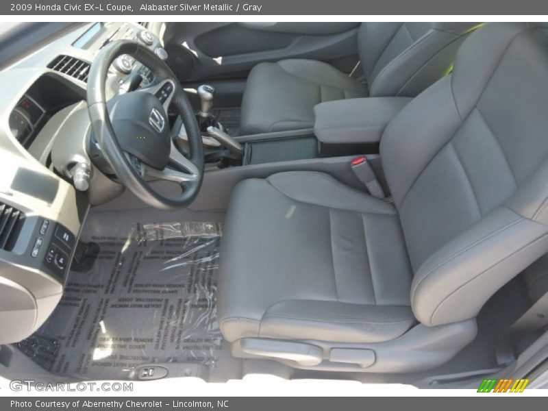 Alabaster Silver Metallic / Gray 2009 Honda Civic EX-L Coupe