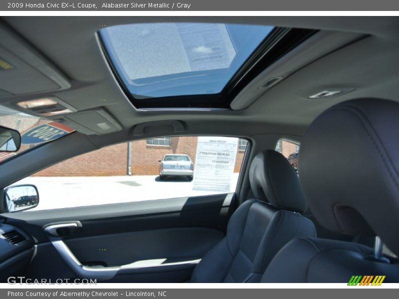 Alabaster Silver Metallic / Gray 2009 Honda Civic EX-L Coupe