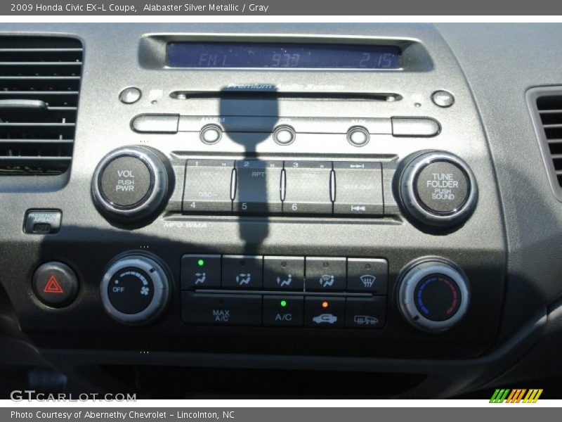 Alabaster Silver Metallic / Gray 2009 Honda Civic EX-L Coupe