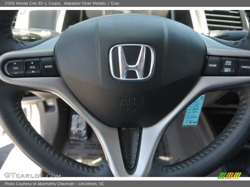 Alabaster Silver Metallic / Gray 2009 Honda Civic EX-L Coupe