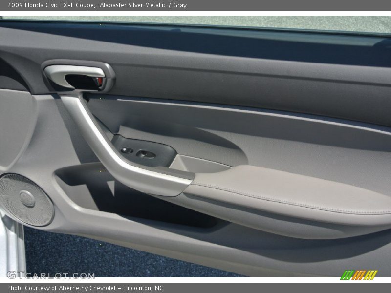 Alabaster Silver Metallic / Gray 2009 Honda Civic EX-L Coupe