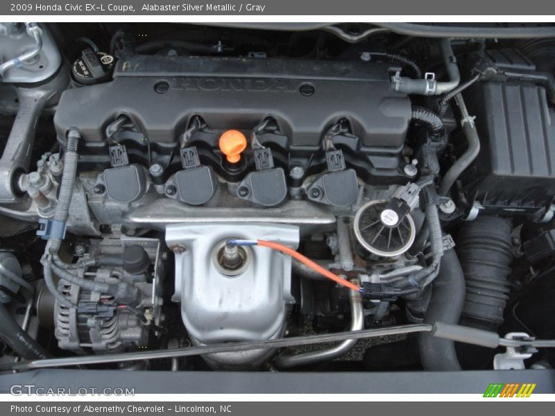 Alabaster Silver Metallic / Gray 2009 Honda Civic EX-L Coupe