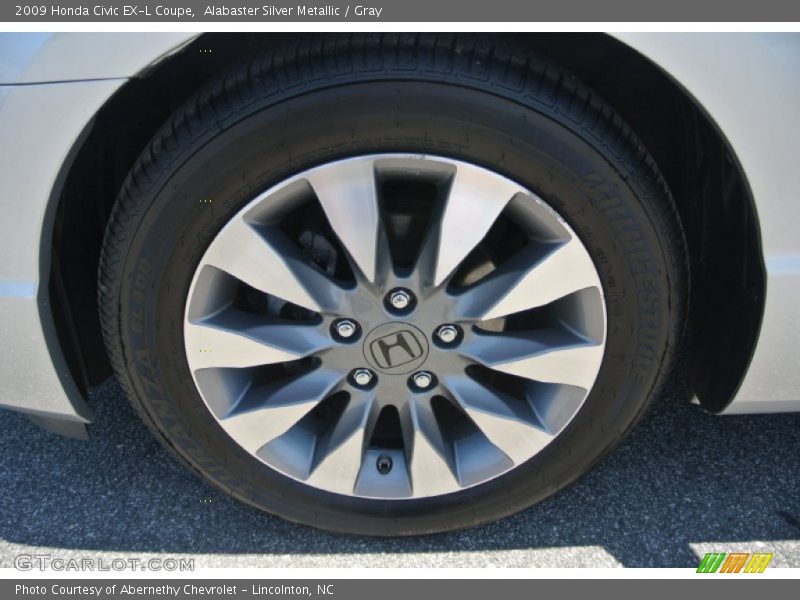 Alabaster Silver Metallic / Gray 2009 Honda Civic EX-L Coupe