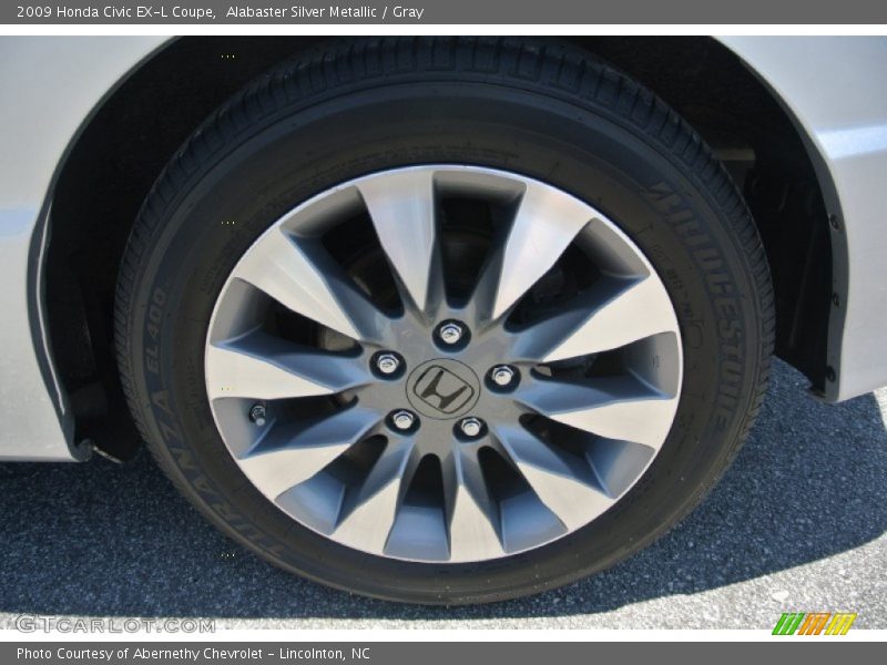 Alabaster Silver Metallic / Gray 2009 Honda Civic EX-L Coupe