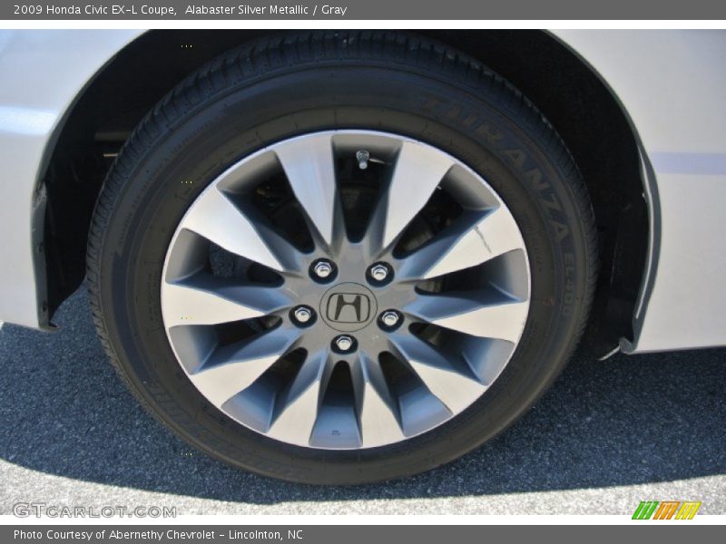 Alabaster Silver Metallic / Gray 2009 Honda Civic EX-L Coupe
