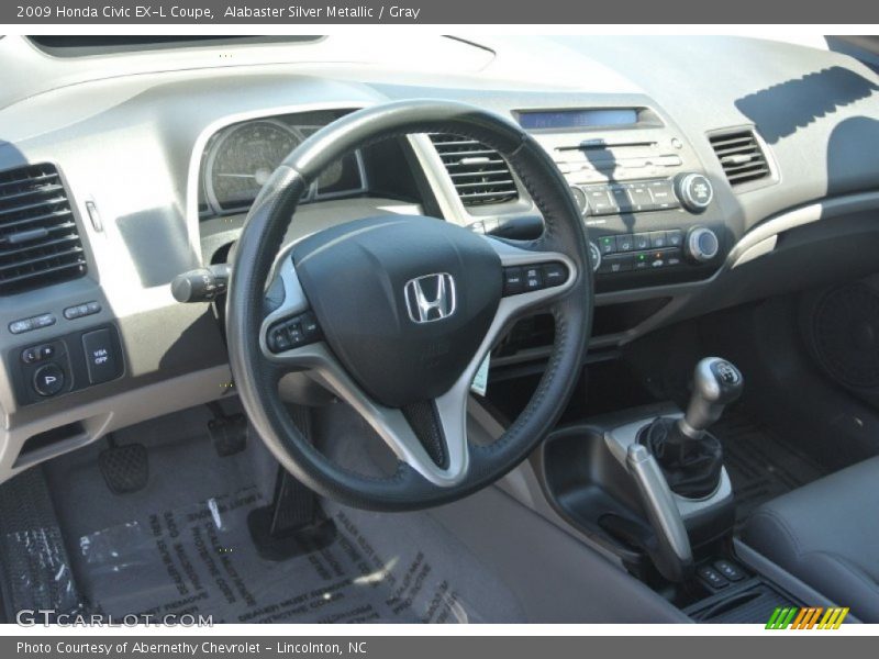 Alabaster Silver Metallic / Gray 2009 Honda Civic EX-L Coupe