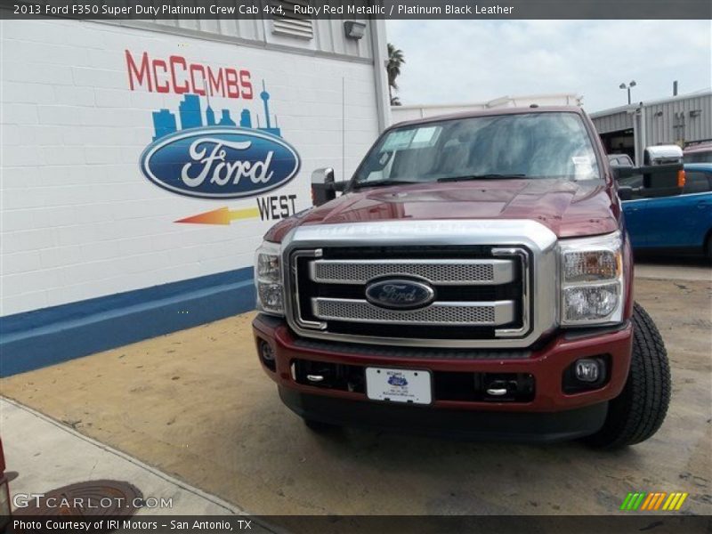 Ruby Red Metallic / Platinum Black Leather 2013 Ford F350 Super Duty Platinum Crew Cab 4x4