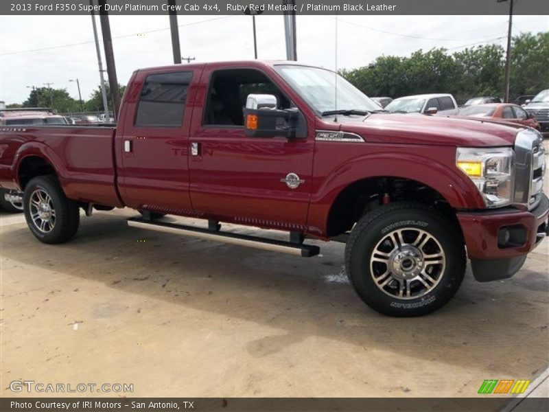 Ruby Red Metallic / Platinum Black Leather 2013 Ford F350 Super Duty Platinum Crew Cab 4x4