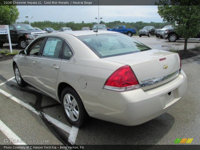 Gold Mist Metallic / Neutral Beige 2008 Chevrolet Impala LS