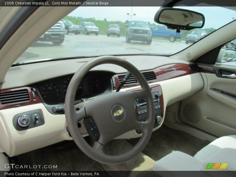 Gold Mist Metallic / Neutral Beige 2008 Chevrolet Impala LS