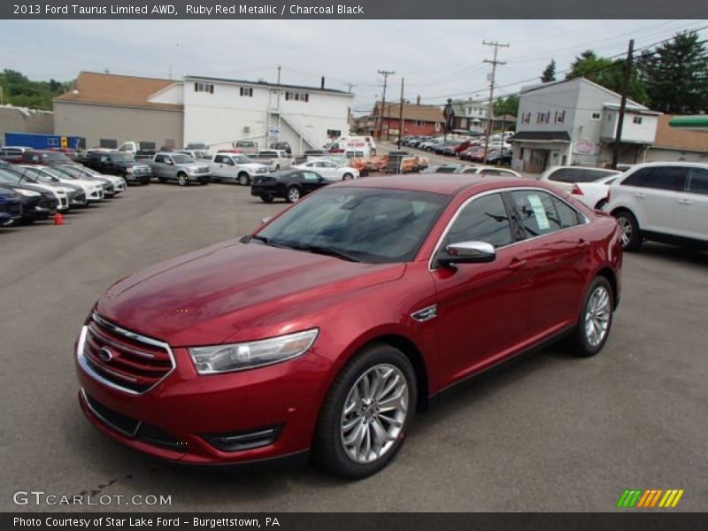 Ruby Red Metallic / Charcoal Black 2013 Ford Taurus Limited AWD