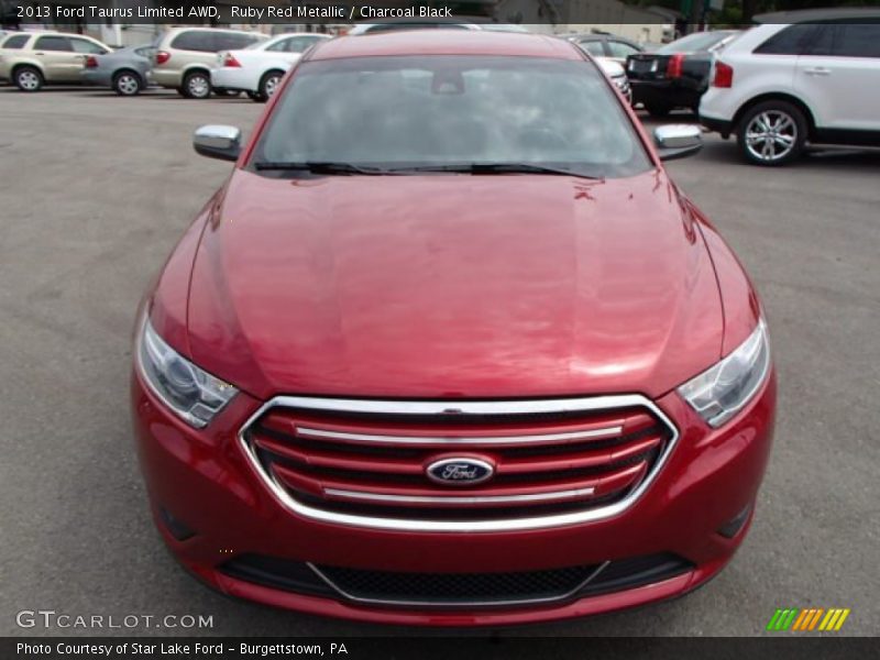 Ruby Red Metallic / Charcoal Black 2013 Ford Taurus Limited AWD