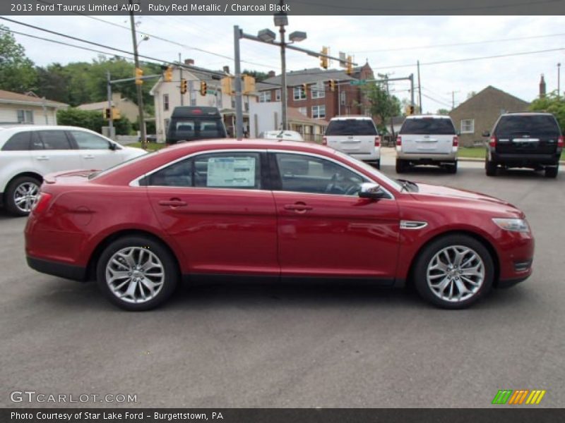 Ruby Red Metallic / Charcoal Black 2013 Ford Taurus Limited AWD