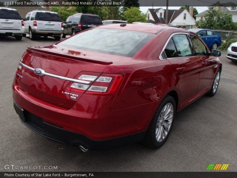 Ruby Red Metallic / Charcoal Black 2013 Ford Taurus Limited AWD