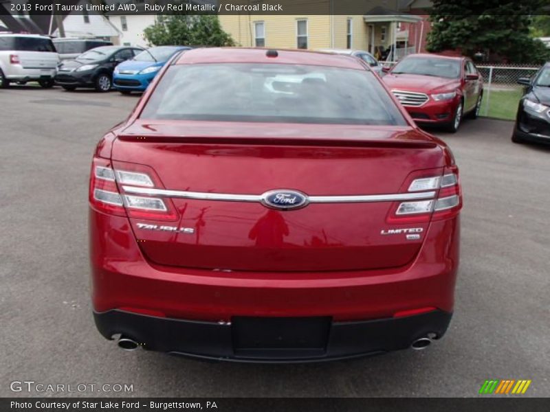 Ruby Red Metallic / Charcoal Black 2013 Ford Taurus Limited AWD