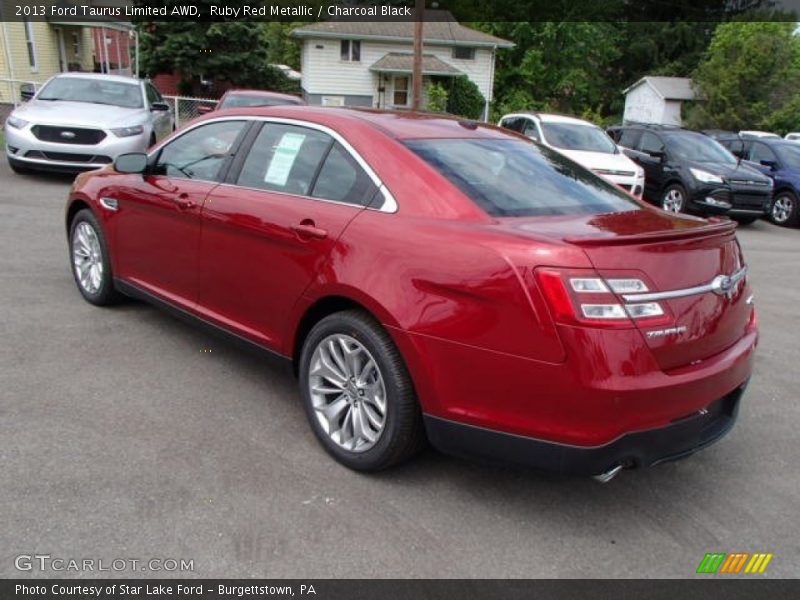 Ruby Red Metallic / Charcoal Black 2013 Ford Taurus Limited AWD