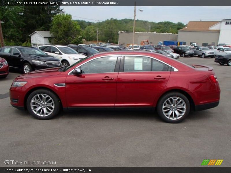 Ruby Red Metallic / Charcoal Black 2013 Ford Taurus Limited AWD