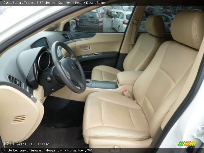 Satin White Pearl / Desert Beige 2011 Subaru Tribeca 3.6R Limited
