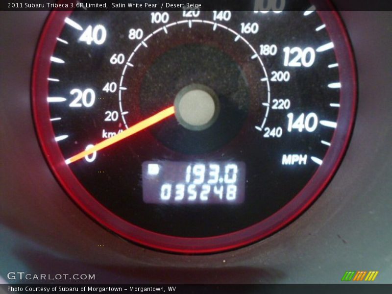 Satin White Pearl / Desert Beige 2011 Subaru Tribeca 3.6R Limited