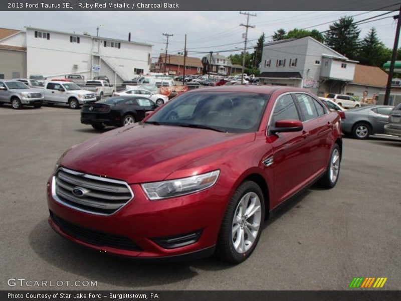 Ruby Red Metallic / Charcoal Black 2013 Ford Taurus SEL