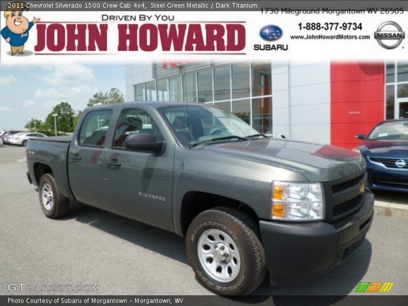 Steel Green Metallic / Dark Titanium 2011 Chevrolet Silverado 1500 Crew Cab 4x4