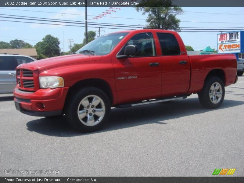 Flame Red / Dark Slate Gray 2002 Dodge Ram 1500 Sport Quad Cab 4x4