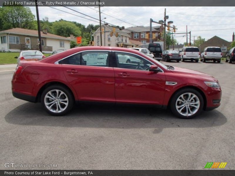 Ruby Red Metallic / Charcoal Black 2013 Ford Taurus SEL