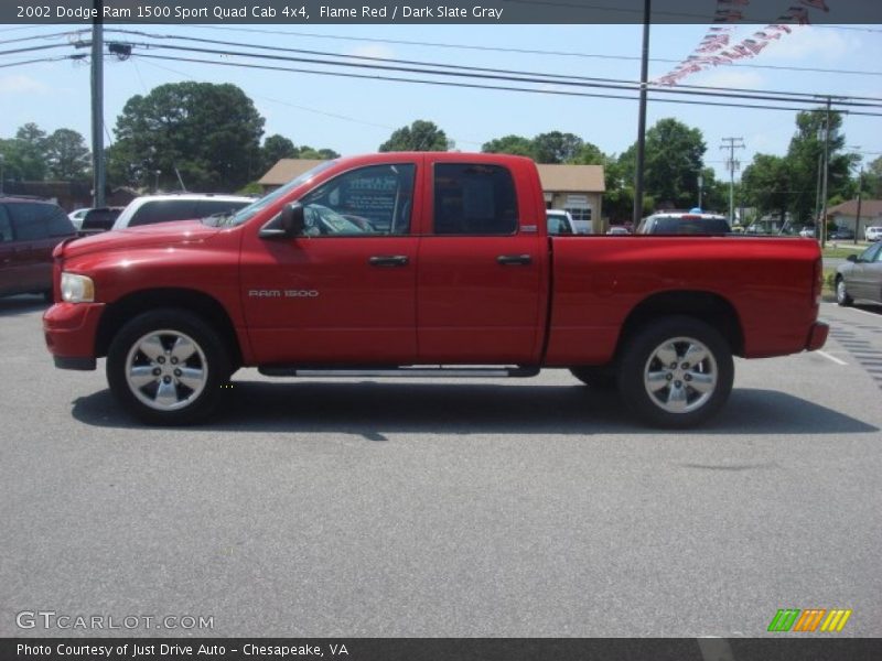 Flame Red / Dark Slate Gray 2002 Dodge Ram 1500 Sport Quad Cab 4x4