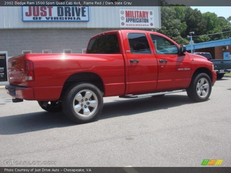 Flame Red / Dark Slate Gray 2002 Dodge Ram 1500 Sport Quad Cab 4x4
