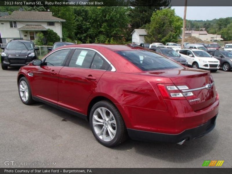 Ruby Red Metallic / Charcoal Black 2013 Ford Taurus SEL