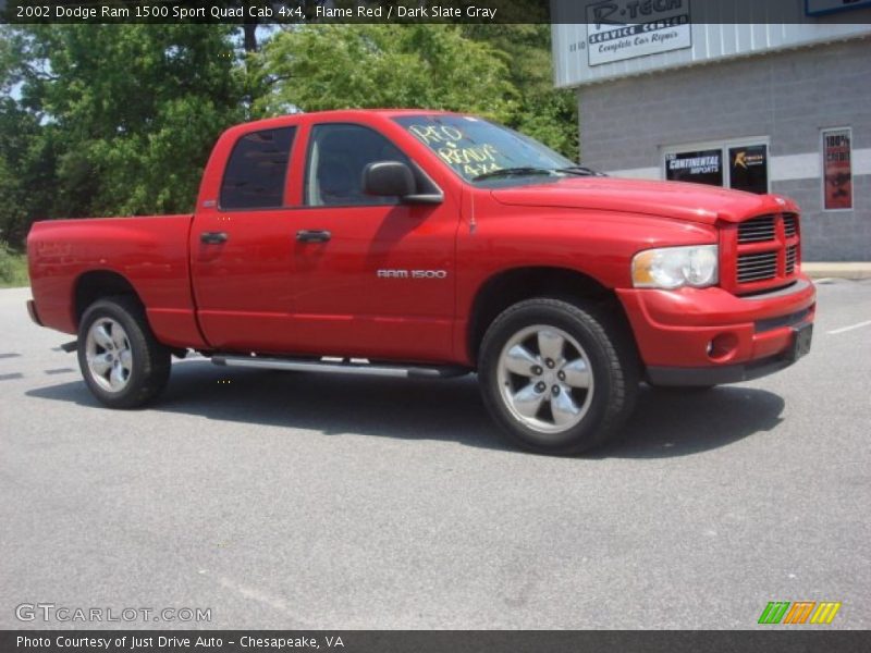 Flame Red / Dark Slate Gray 2002 Dodge Ram 1500 Sport Quad Cab 4x4