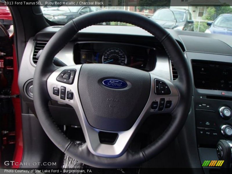 Ruby Red Metallic / Charcoal Black 2013 Ford Taurus SEL