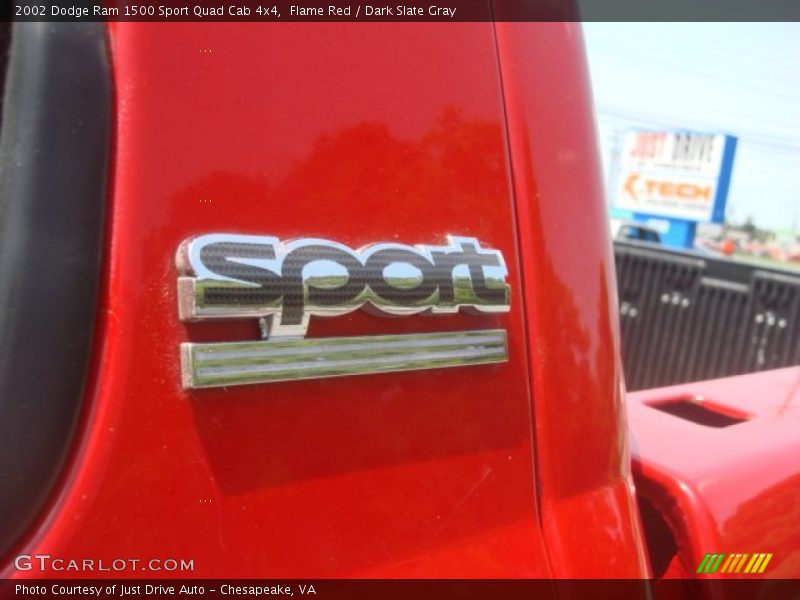 Flame Red / Dark Slate Gray 2002 Dodge Ram 1500 Sport Quad Cab 4x4